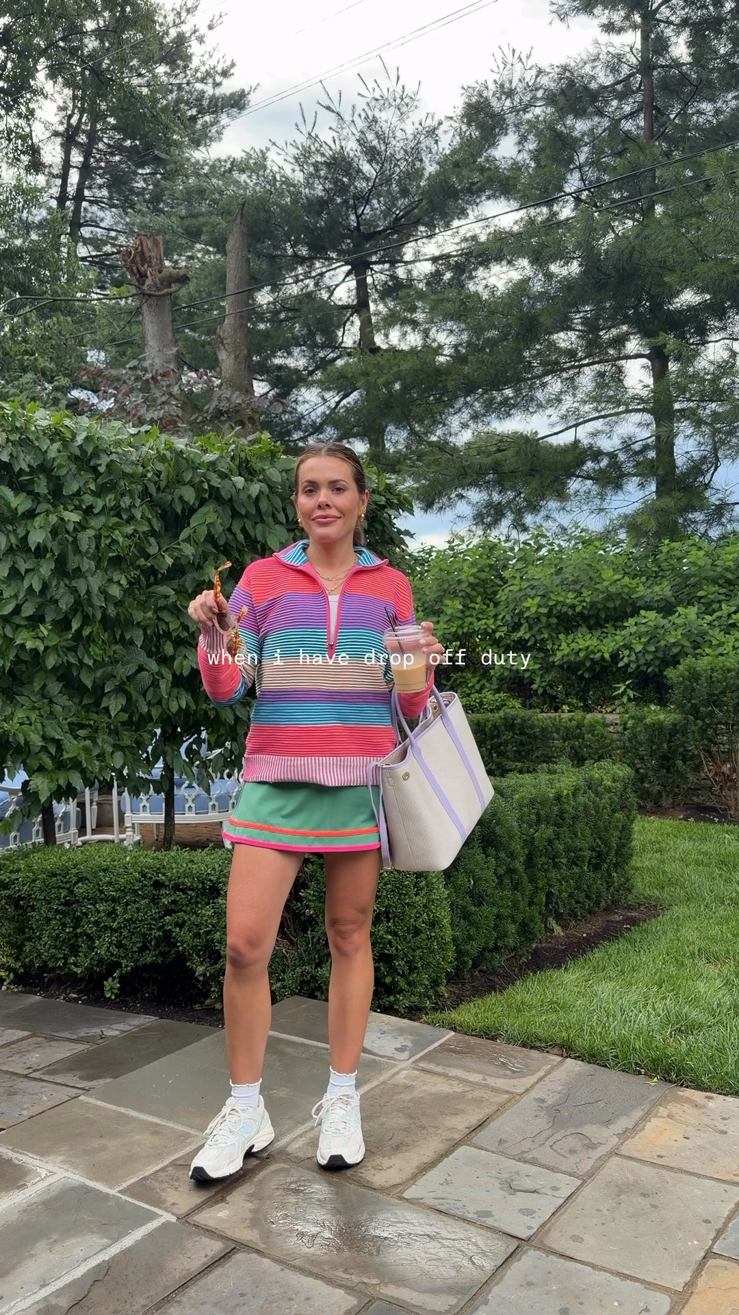 Summer Athleisure favs! Wearing xsmall sweater & smalls in bra & skirt