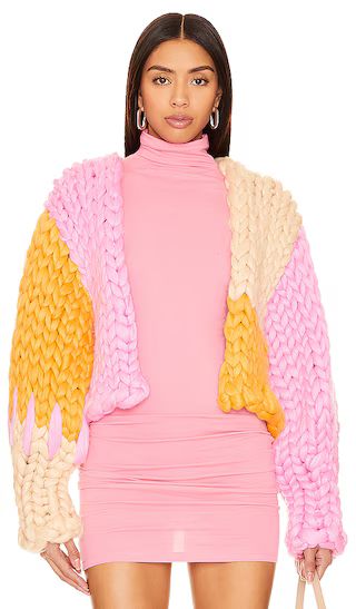 Athena Colossal Knit Jacket in Cotton Candy | Revolve Clothing (Global)
