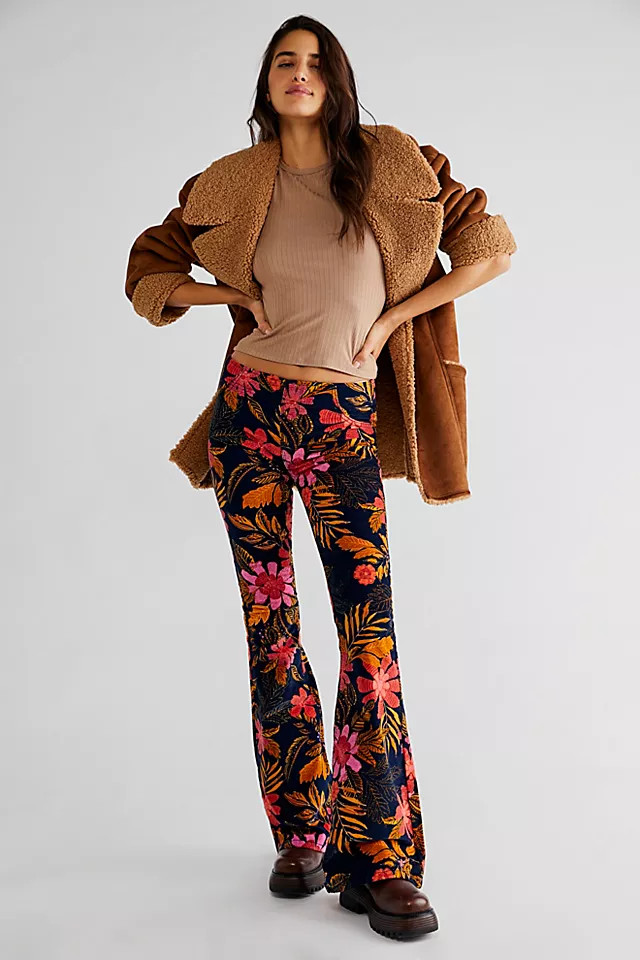 Pull On Corduroy Printed Flares | Free People (Global - UK&FR Excluded)