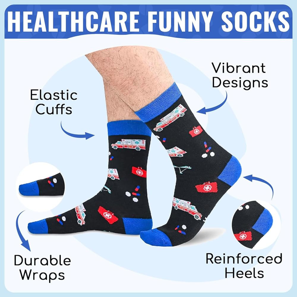 Gifts for Nurse Doctor EMT - Funny Nurse Doctor Paramedic Vet Tech Cancer Gift Socks | Amazon (US)