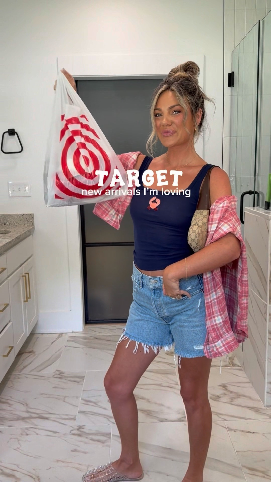 Crab tank - small
Denim shorts - 27
Bandana swim - mediums
Cover up pants - medium
White maxi - xs
Linen beaded top - xs
Stripe skort - small
Stripe linen pants - small
Sweater tank - small

Tote bag - size large 

#targetnewarrivals #targetsummer

#LTKootd