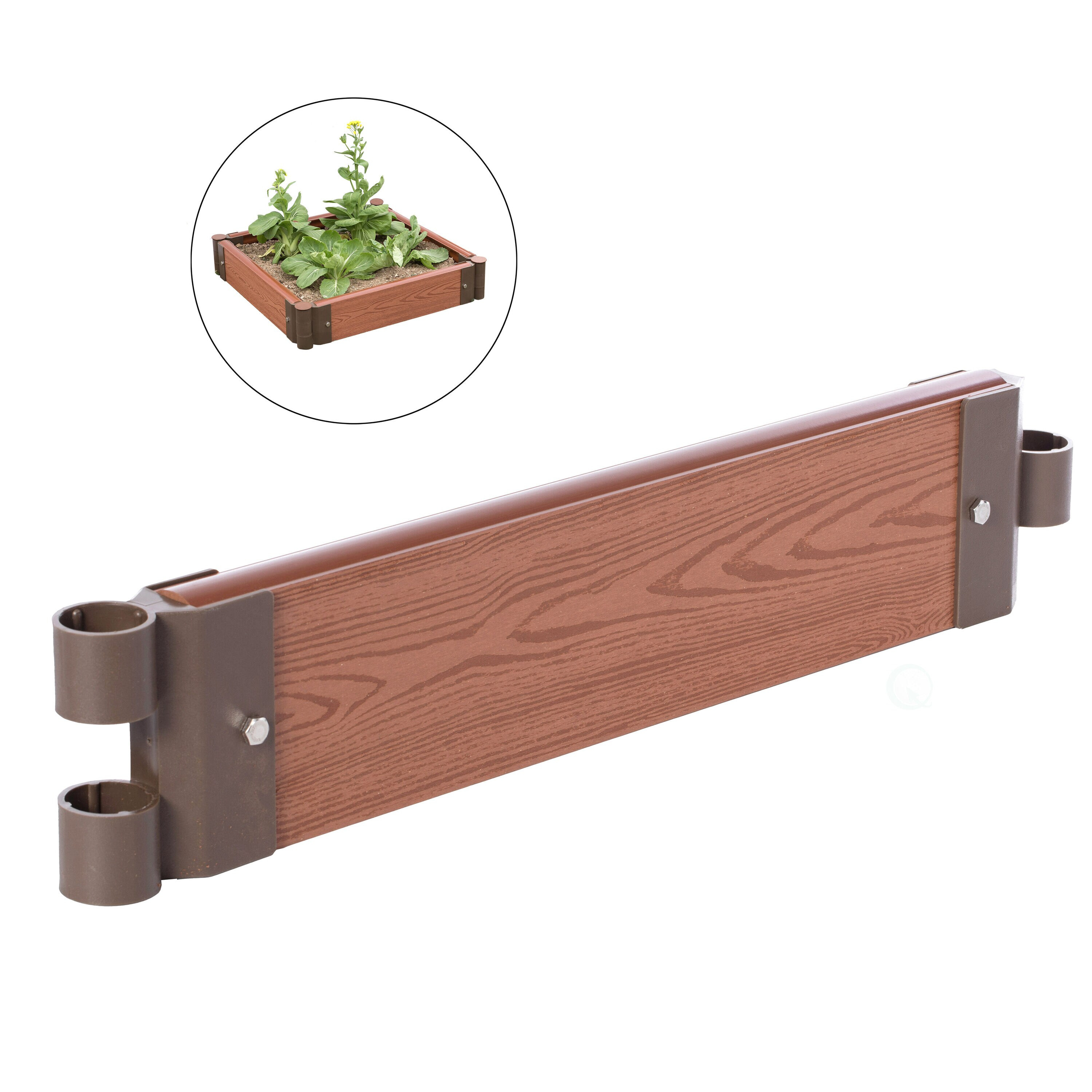 Gardenised Square 2.0-in W Small Brown Wood Contemporary/Modern Outdoor Garden bed | QI004007S | Lowe's