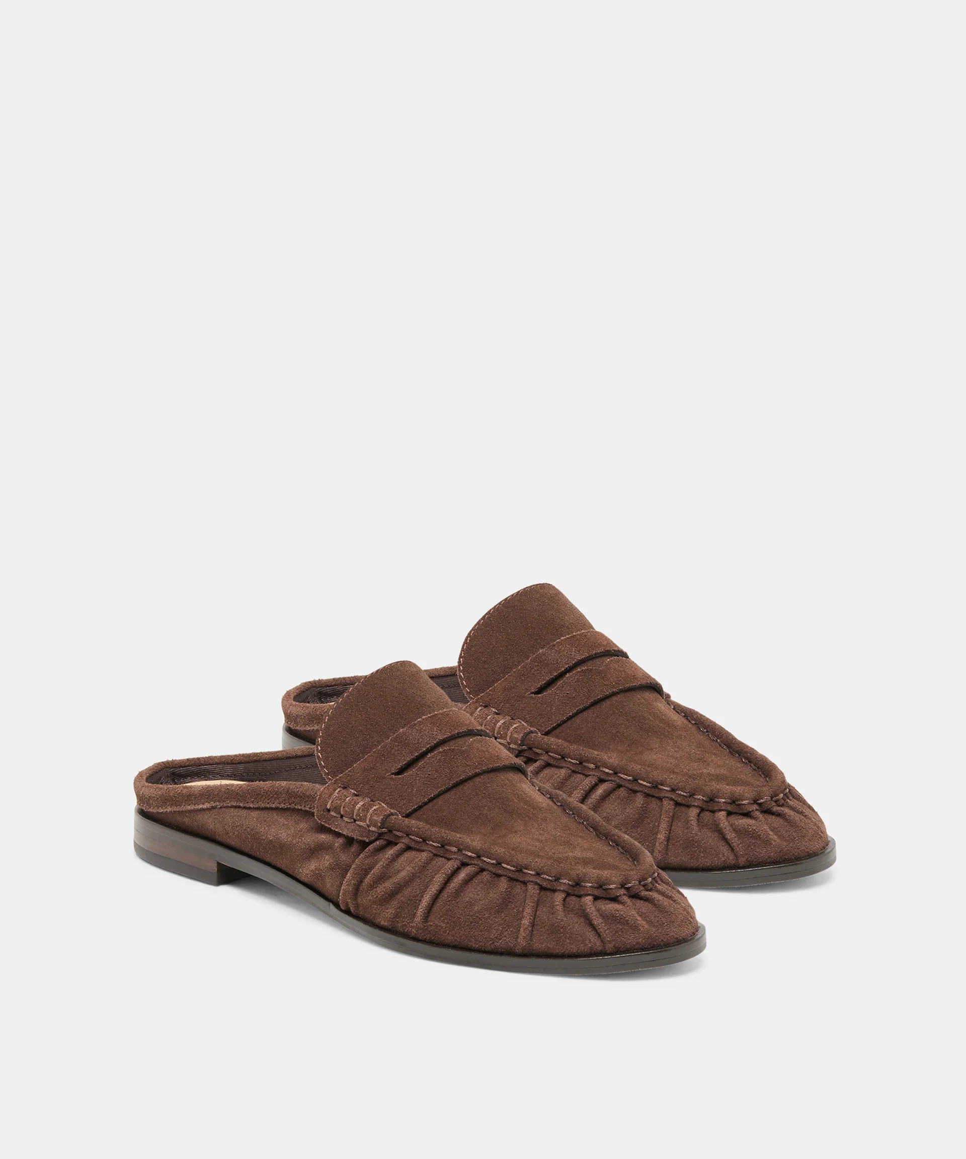 BETZY Dk Brown Suede Closed-Toe Slip-On Loafers | Dolce Vita | DolceVita.com