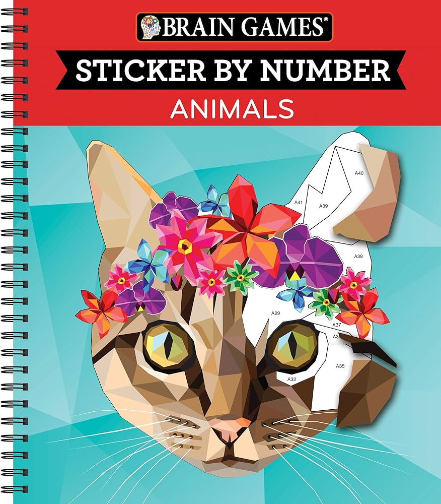 Brain Games - Sticker by Number: Animals (28 Images to Sticker) | Amazon (US)