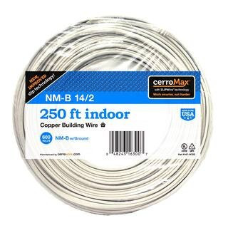 Cerrowire 250 ft. 14/2 White Solid CerroMax SLiPWire Copper NM-B Wire 147-1472G | The Home Depot