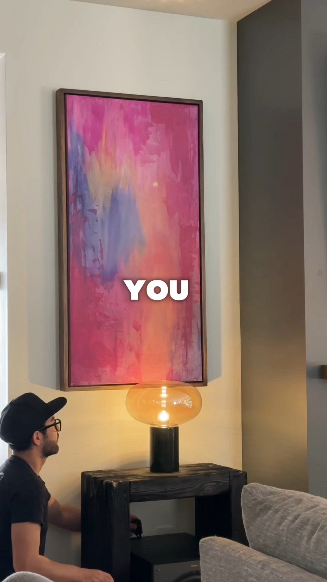 The final piece of the puzzle. 🧩 There is something so satisfying about the way this amber glass hits against the painting. Lighting really makes or breaks the corner. ✨

#LTKHome