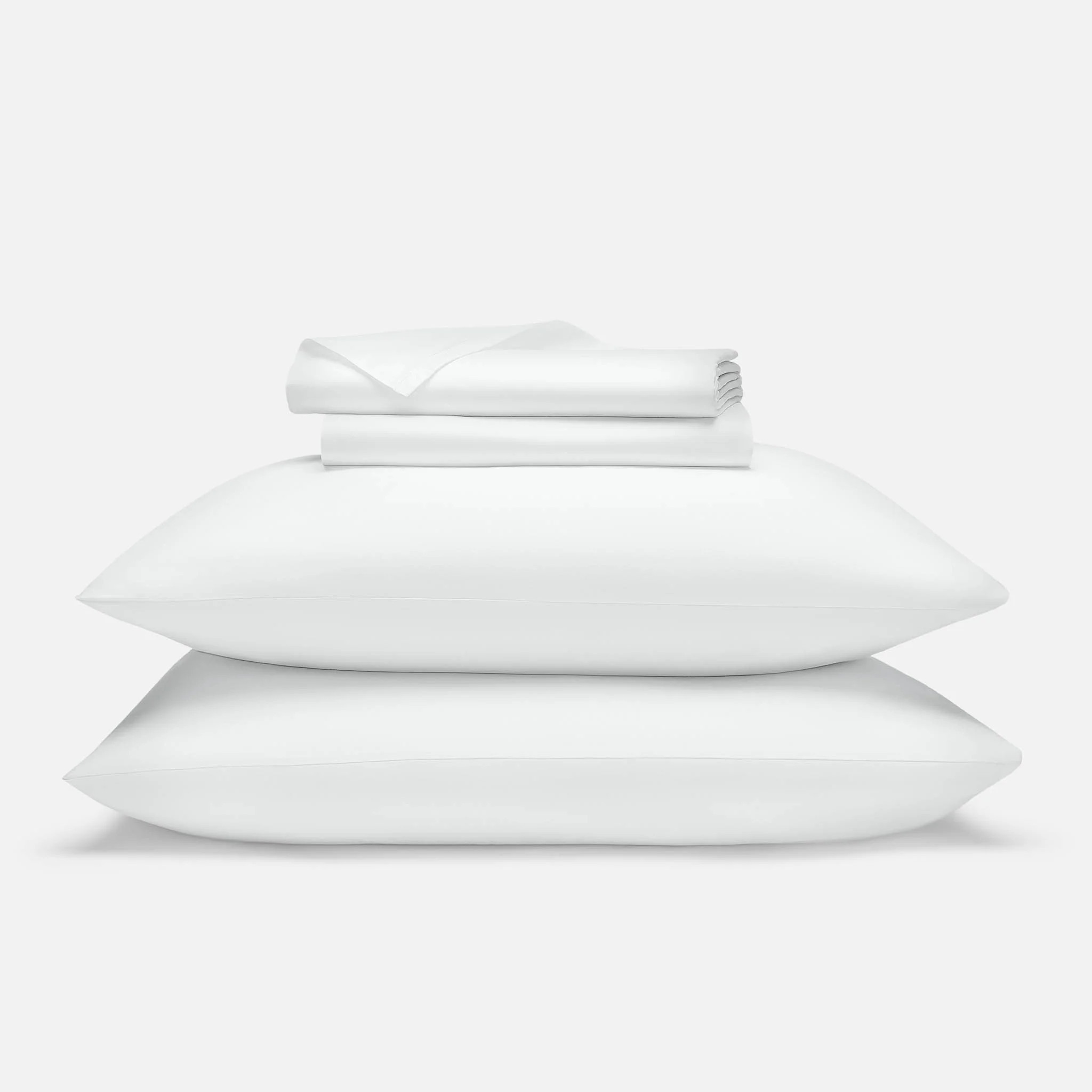 Brooklinen Luxe Sateen Core Sheet Set size Queen in Solid White | Brooklinen