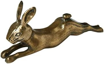 Creative Co-Op Decorative Embossed Aluminum Rabbit, Antique Brass | Amazon (US)