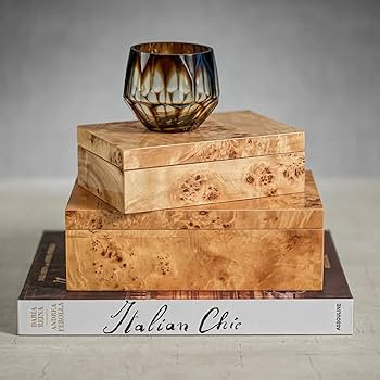 Zodax Leiden Burl Wood Design Box, Small 7.75" | Amazon (US)