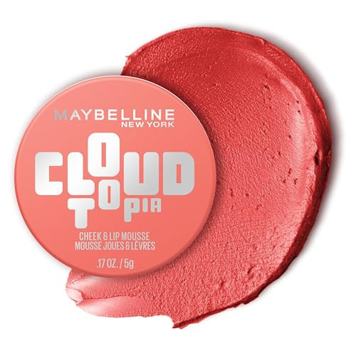 Maybelline Cloudtopia Blush for Cheeks and Lip Mousse, Ultra-Vivid, Pigmented Formula for Up to 14HR of Blush and Lip Makeup Color, Coral Illusion, 1 Count | Amazon (US)