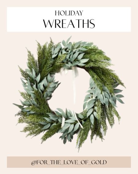 Love these new faux pine and eucalyptus wreaths! Perfect for your door, above the fireplace mantle, hood range above your stove etc. 

Holidays
Holiday decor
Christmas decorations
Home decor
Bows


#LTKunder50 #LTKunder100 #LTKHoliday