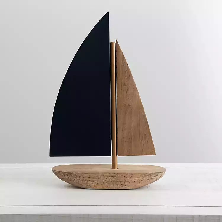 Two-Tone Wooden Sailboat Figurine, 15 in. | Kirkland's Home