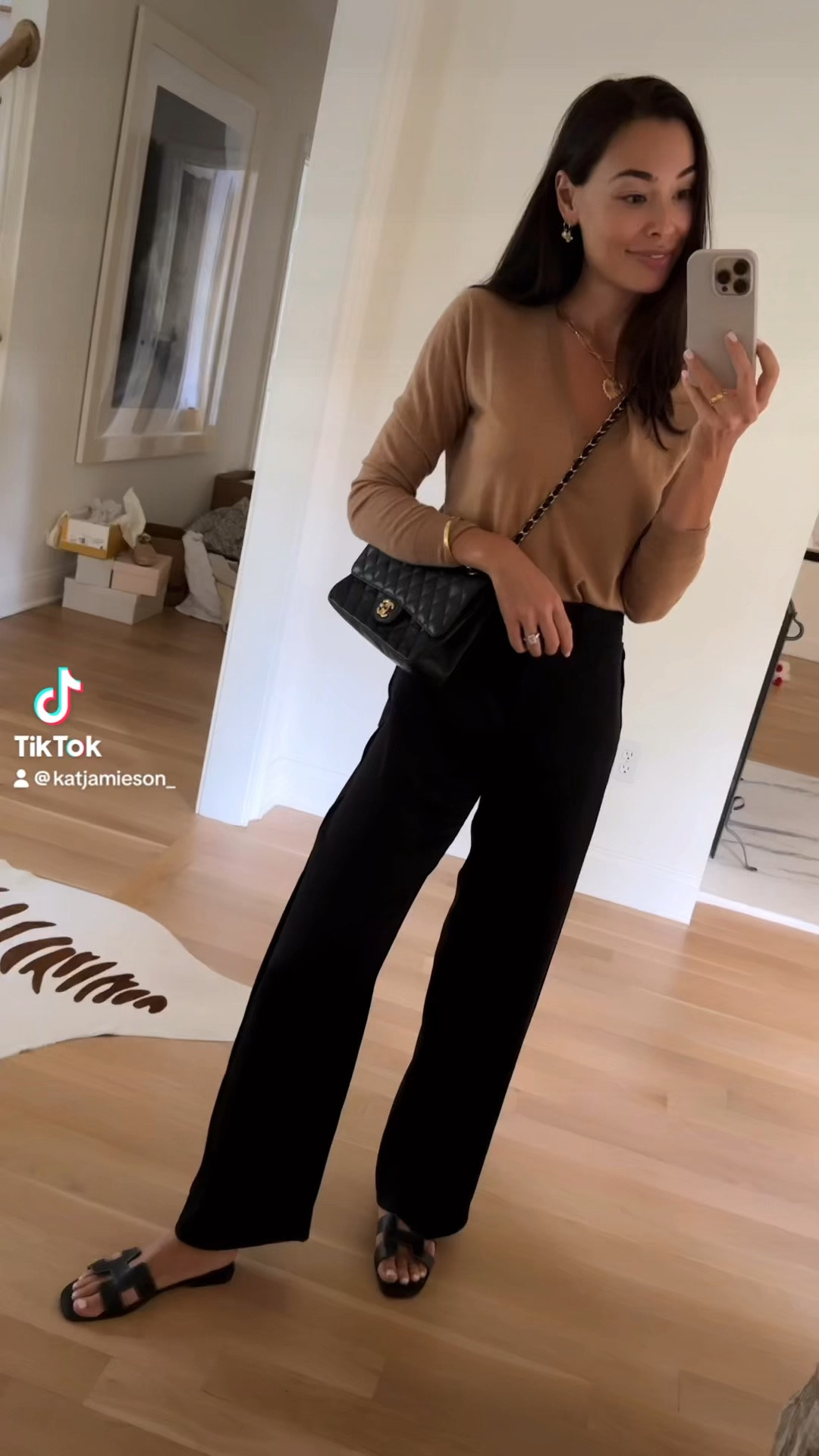 Fall date night outfit, Joseph cashmere v neck sweater, silk pants, Chanel bag. 

#LTKWorkwear #LTKSeasonal #LTKItBag