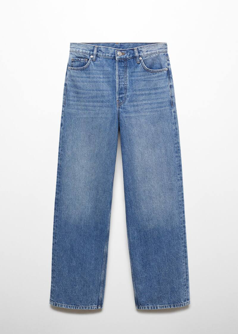 Wideleg mid-rise jeans -  Women | Mango United Kingdom | MANGO (UK)