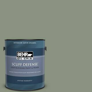 1 gal. #N390-5 Eucalyptus Wreath Extra Durable Satin Enamel Interior Paint & Primer | The Home Depot