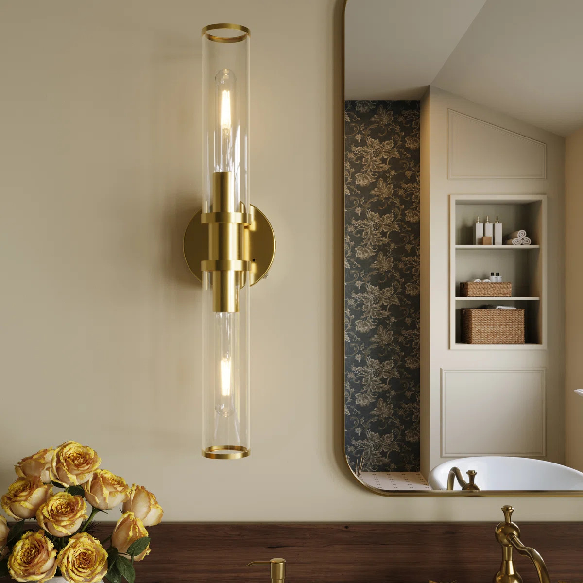 20.5\u201d Dimmable Battery-Operated Wall Sconce with Remote Control, Bulbs Included | Wayfair North America
