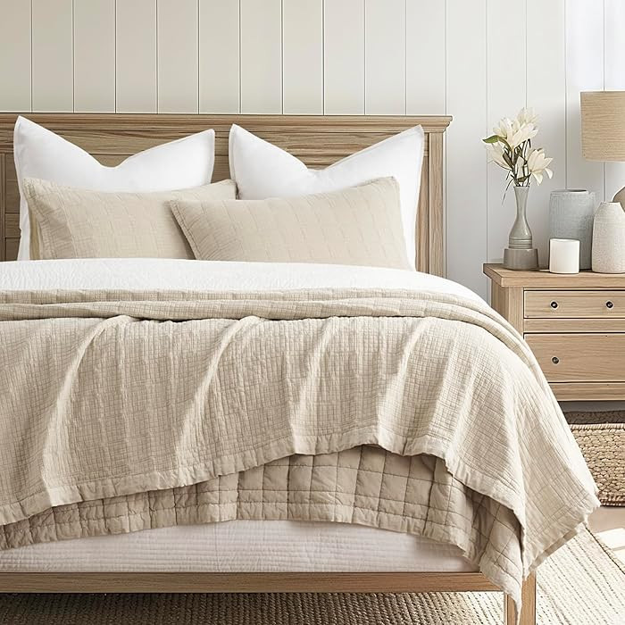 EVERGRACEHOME Stonewashed Cotton Quilt Set King Size, Ultra Soft Oversized Bedspread Coverlet Set... | Amazon (US)