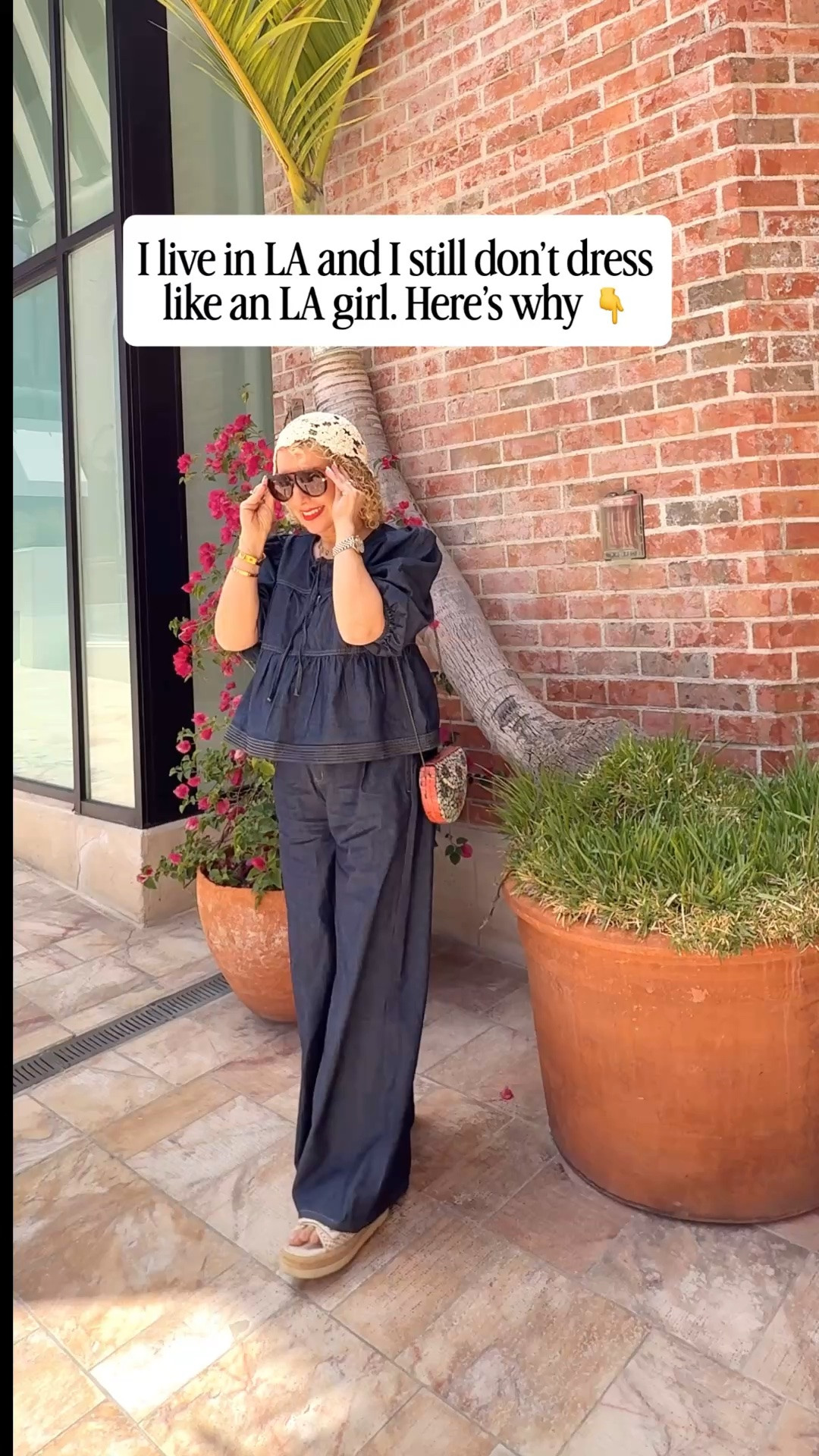 LA style is all about the effortless thing: the white tee, the baseball cap, the Alo leggings, the ‘I woke up like this’ energy.

That’s just not me.

I wear dresses to run errands. I wear heels to get gelato. I do a full outfit like this for a nail appointment. And yes, I live in LA.

🛒 linking for fave denim sets

#LTKootd #LTKOver40 #LTKTravel