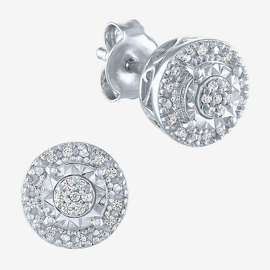 Limited Time Special! 1/10 CT. T.W. Genuine Diamond Sterling Silver 8.2mm Stud Earrings | JCPenney