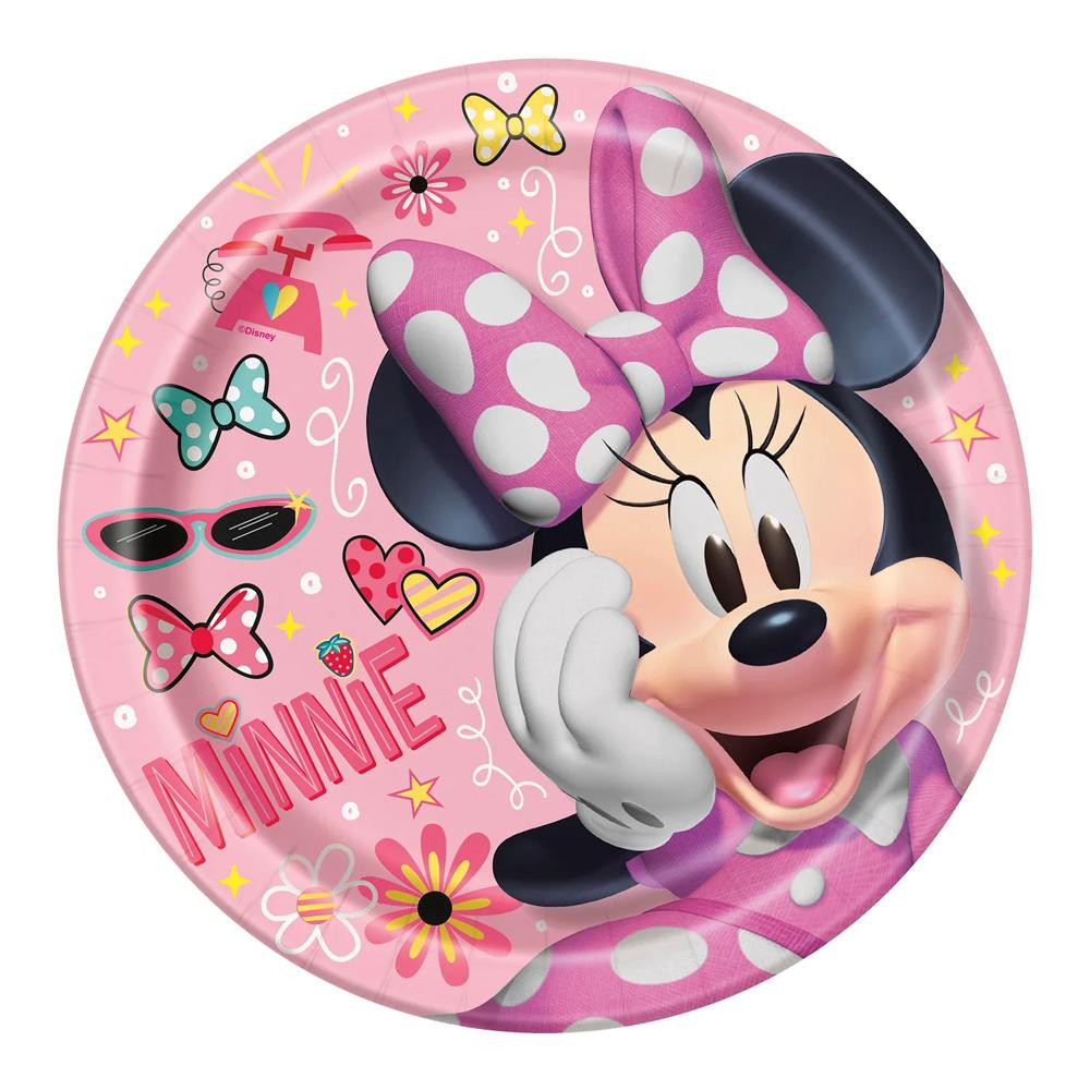 8 Pc 9" Disney's Minnie Mouse Party Paper Dinner Plates | Oriental Trading Company