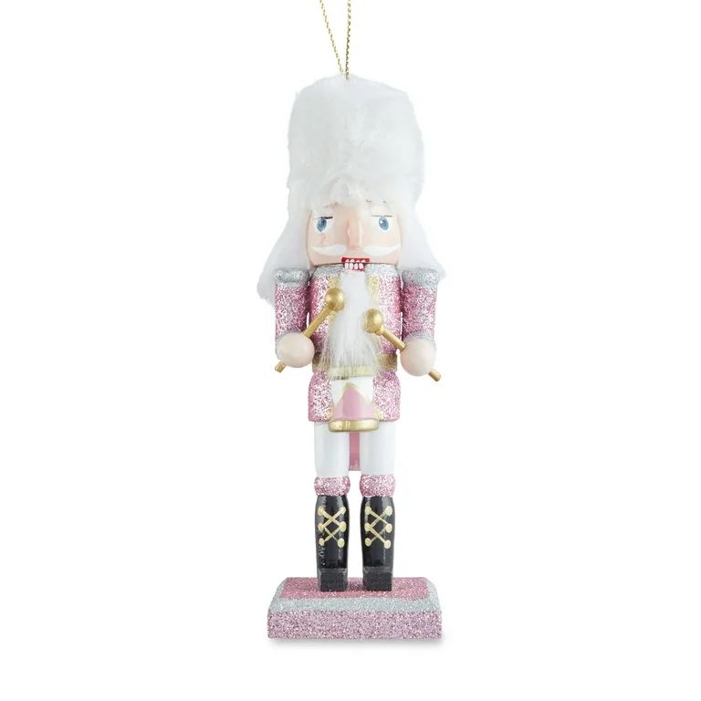Holiday Time 5 inch Pink and White Christmas Nutcracker Hanging Ornament | Walmart (US)