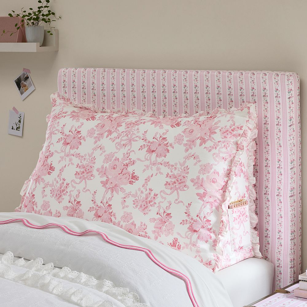 LoveShackFancy Garden Damask Ruffle Wedge Pillow | Pottery Barn Teen