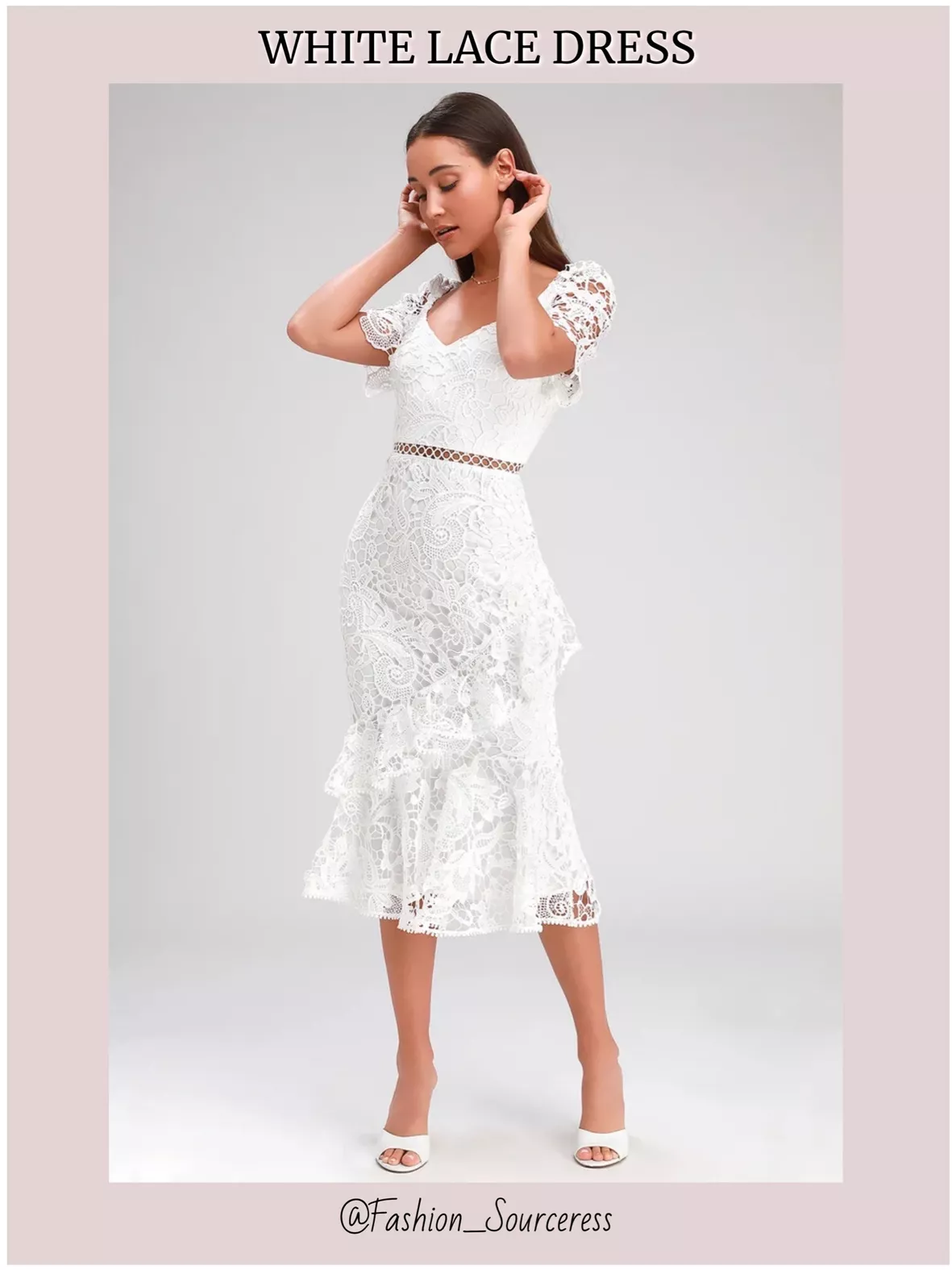 Briarwood White Lace Ruffled Midi … curated on LTK