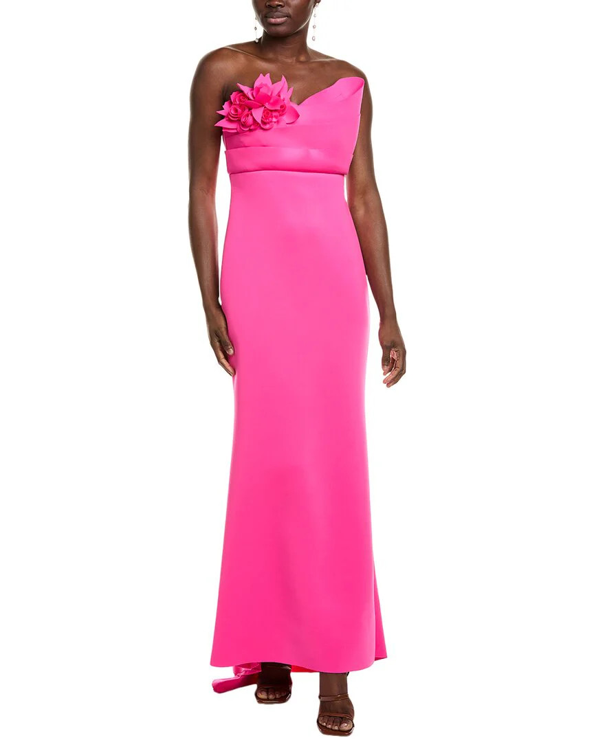 Badgley Mischka 3D Floral Bodice Scuba Gown | Shop Simon