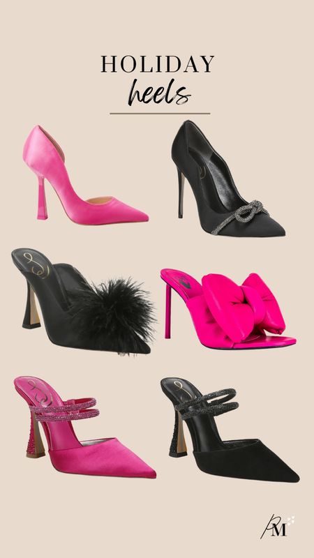 holiday heel options. love the pink as a pop of color! 

#LTKshoecrush #LTKHoliday #LTKSeasonal