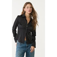 Stradivarius Fitted satin shirt Black XL | Stradivarius (UK)