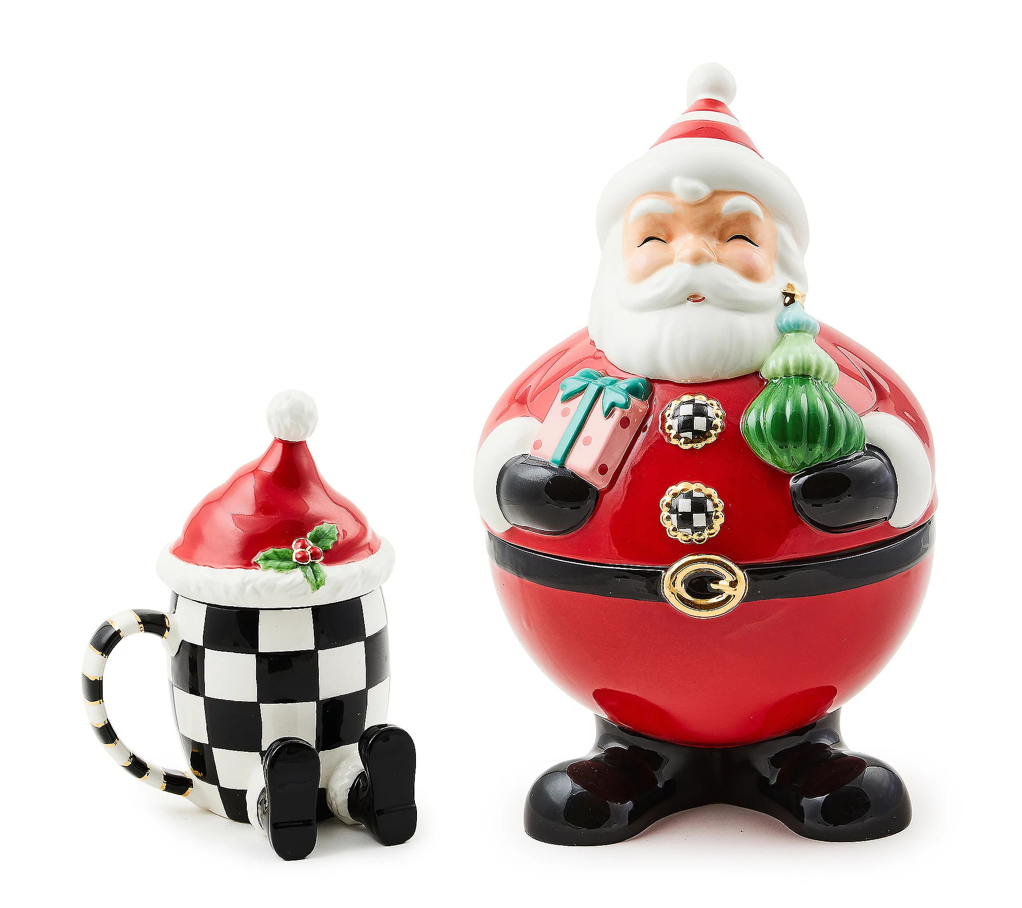 As Is MacKenzie-Childs Granny Kitsch Cookie Jar & Mug Set | QVC