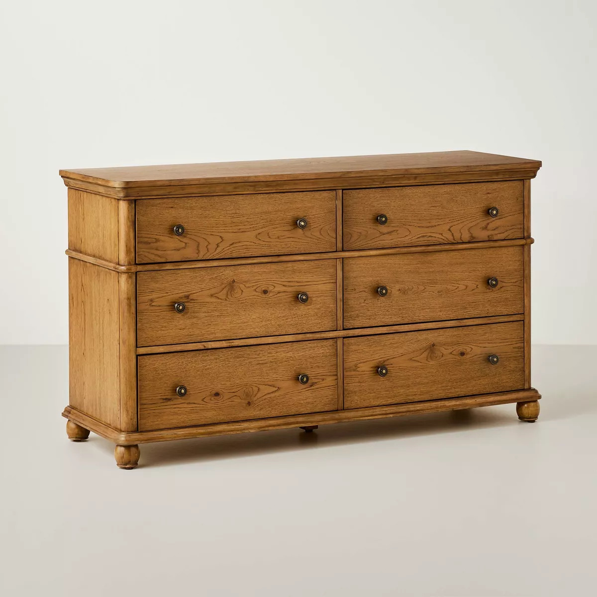 Traditional Wooden 6-Drawer Horizontal Dresser - Aged Oak - Hearth & Hand™ with Magnolia Furnit... | Target