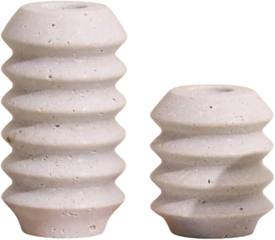 Candle Holders for Candlesticks - Candle Stick Holders Set of 2 - Marble Taper Candle Holder Deco... | Amazon (US)