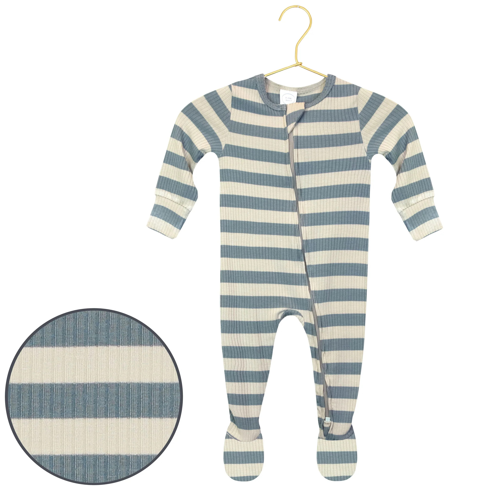 Lincoln Ribbed Zipper Footies | Lou Lou & Company