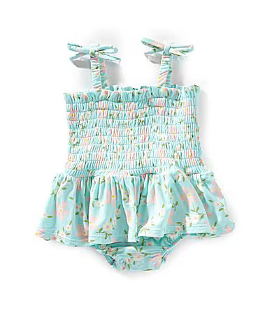 Angel Dear Baby Girls Vintage Daisy Smocked Skirted Bubble - 0/3 Months | Dillard's
