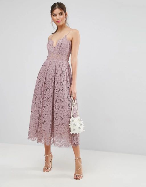 ASOS Lace Cami Midi Prom Dress | ASOS US