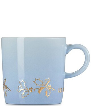 Le Creuset Holly Collection Gold Applique London Mug - Coastal Blue | Dillard's