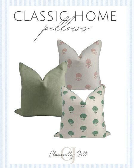 Amazon pillows, grandmillennial pillows, green pillows pink pillows block print spring pillows 

#LTKhome