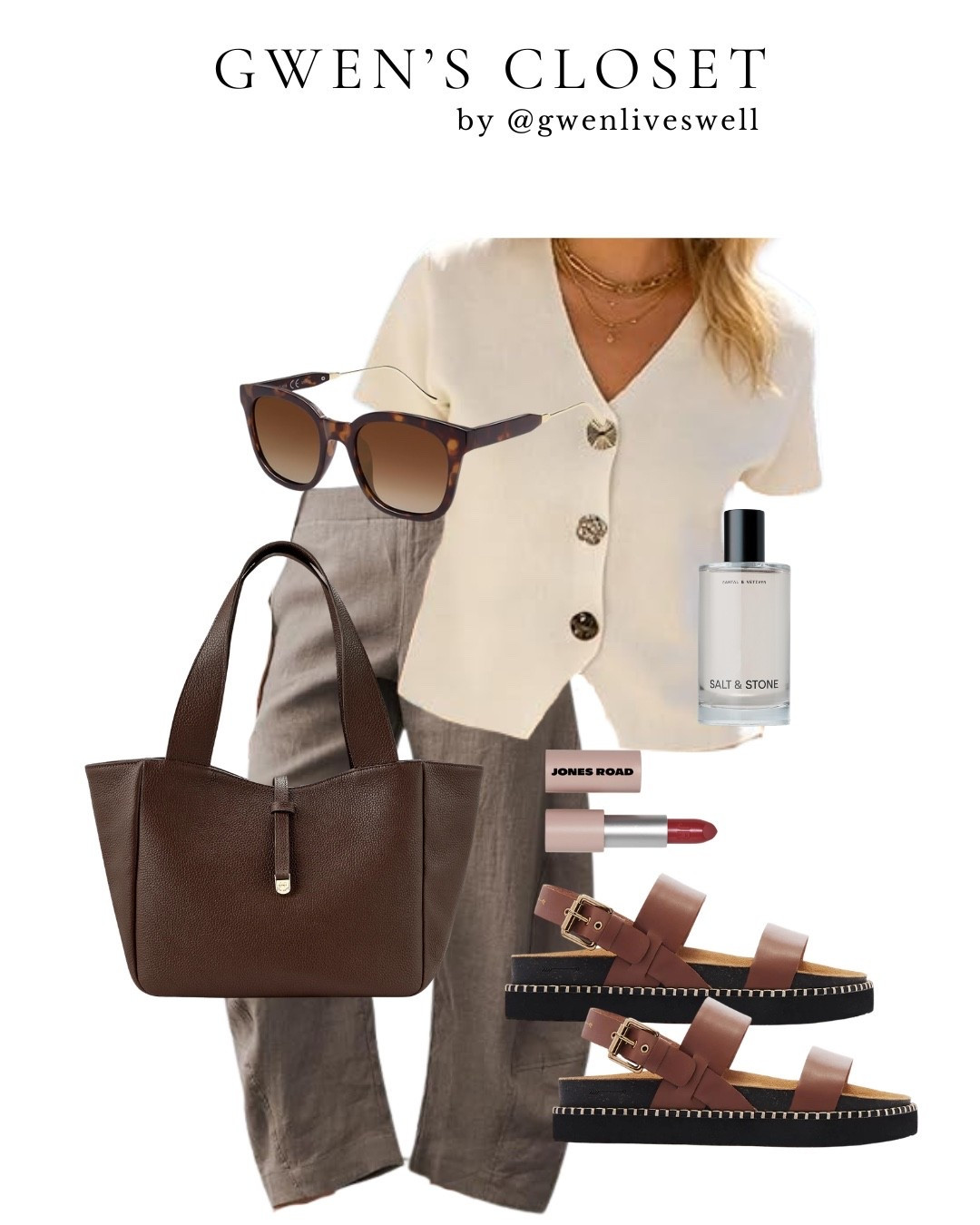 Neutral Chic 🤎

Easy, elevated neutrals that feel effortless but pulled together 🤍

These @frankie4 sandals are a dream for all-day wear — supportive and chic. Use code F4_GWEN20 to save 20% 💫

The Gigi New York tote is that perfect everyday bag — structured, luxe, and fits everything (use code GWEN15).

Amazon came through with this top + pant combo… giving quiet luxury without the price tag.

#LTKStyle #LTKFinds #NeutralStyle #AmazonFashion #EffortlessStyle #EverydayChic #Frankie4 #GigiNewYork


#LTKootd #LTKmomlife #LTKOver40