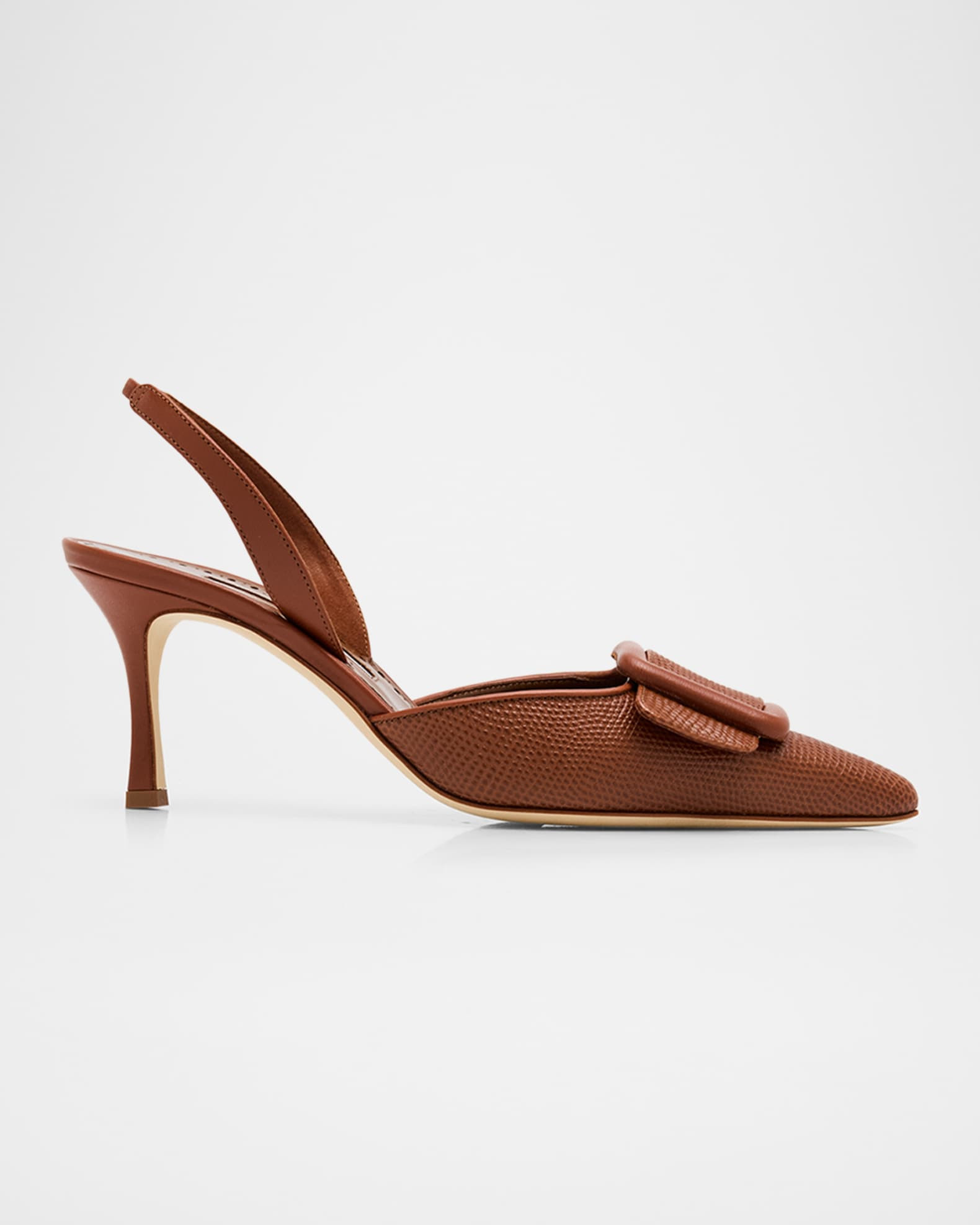 70mm Mayslibi Embossed Leather Slingback Pumps | Neiman Marcus