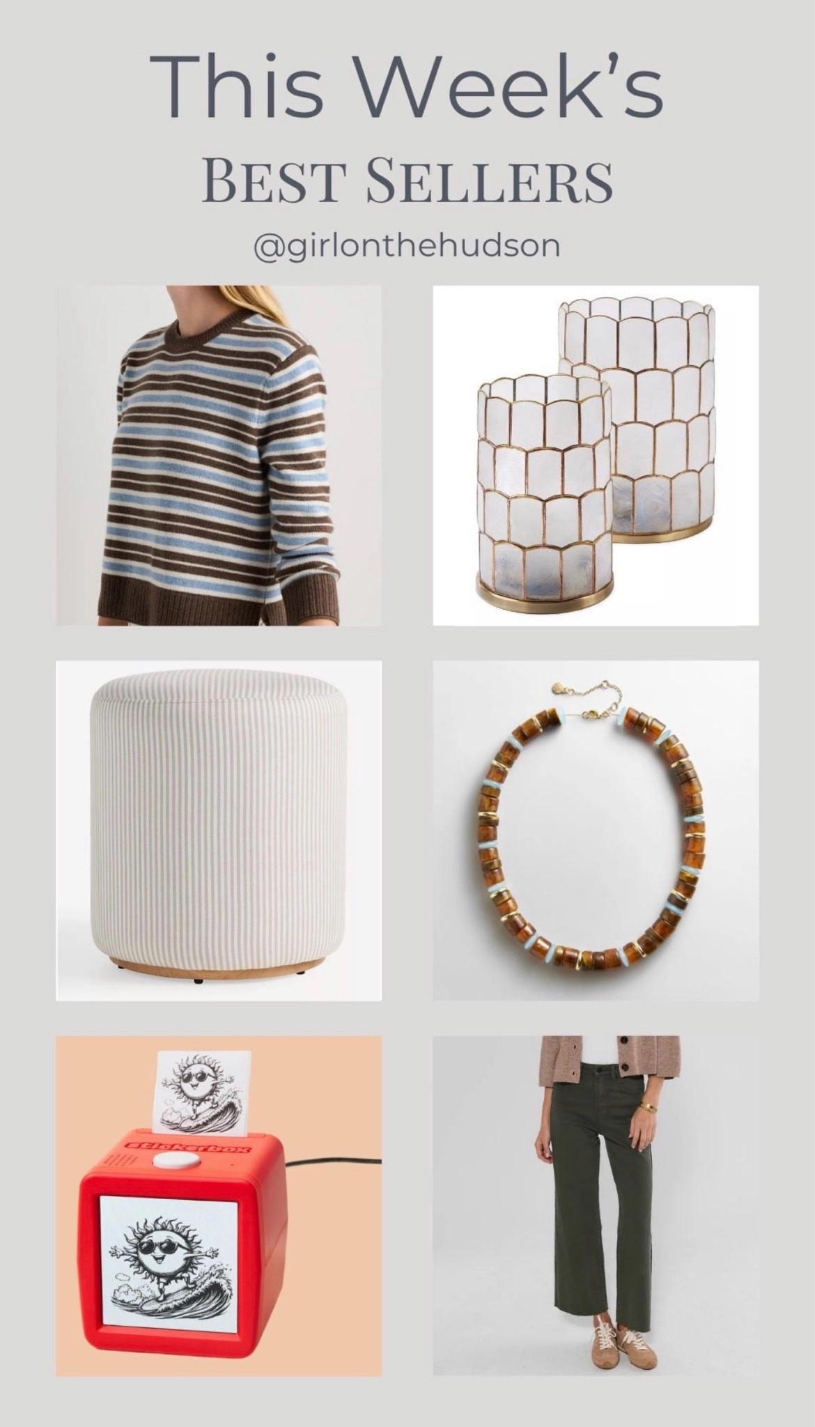 Best sellers overall are such a good mix of fashion, home, and kid finds. The raw hem olive jeans are under $100 and fit so well, the sticker box has been a huge hit with my kids, and I’m also loving the fall necklace, capiz hurricanes, ottoman, and cashmere sweater.

best sellers, olive green jeans, raw hem jeans, fall necklace, capiz hurricane candle holders, kids sticker box, cashmere sweater, ottoman, fall fashion finds, home decor favorites, seasonal favorites, girlonthehudson

#LTKSaleAlert #LTKHome #LTKmomlife