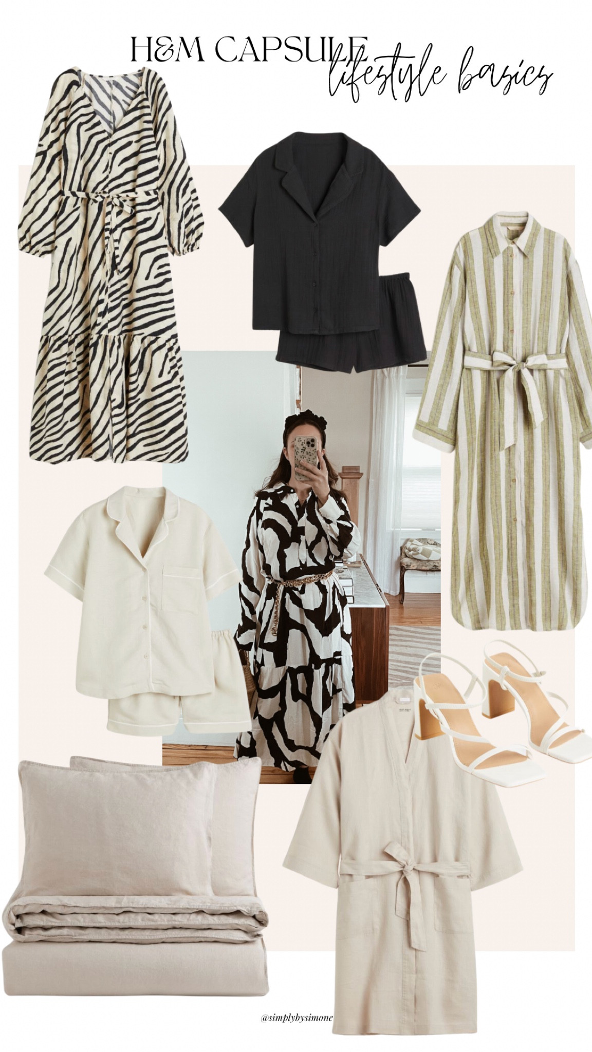 H&M capsule lifestyle basics, capsule wardrobe, capsule home, linen maxi dress, linen pajamas, pajama set, linen robe, linen duvet set 

#LTKhome #LTKstyletip