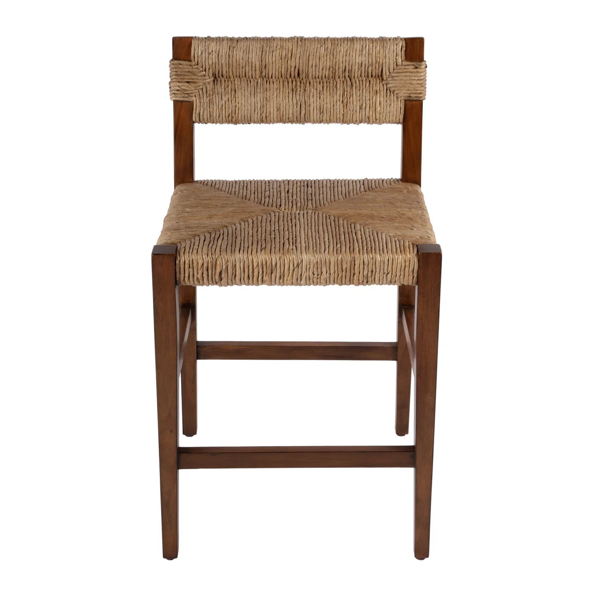 Brunetto 25 in. Seat Height Woven Counter Stool with Back | Wayfair North America