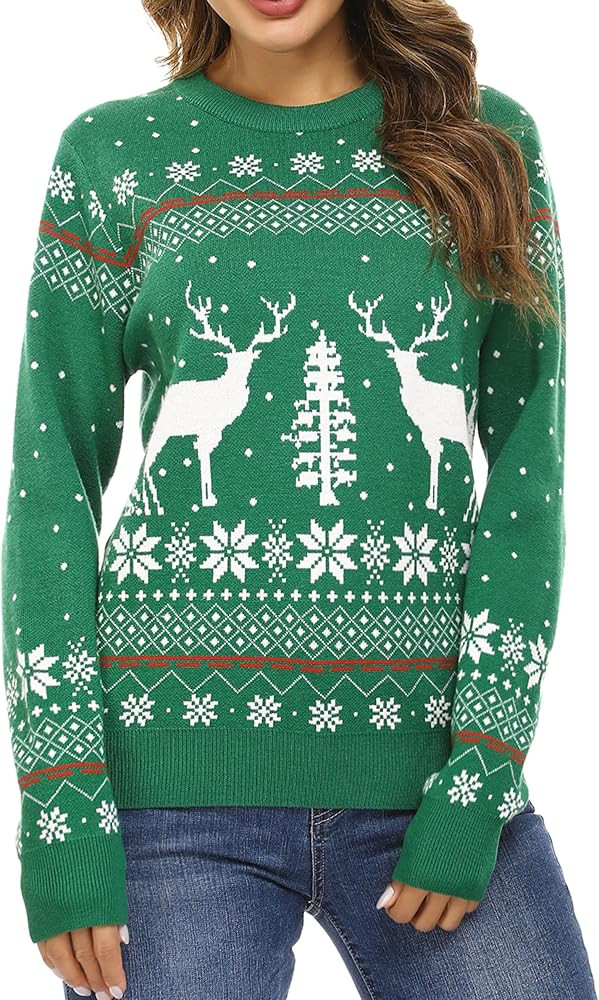 Matching Family Ugly Christmas Reindeer Knit Top Xmas Pullover Sweater | Amazon (CA)