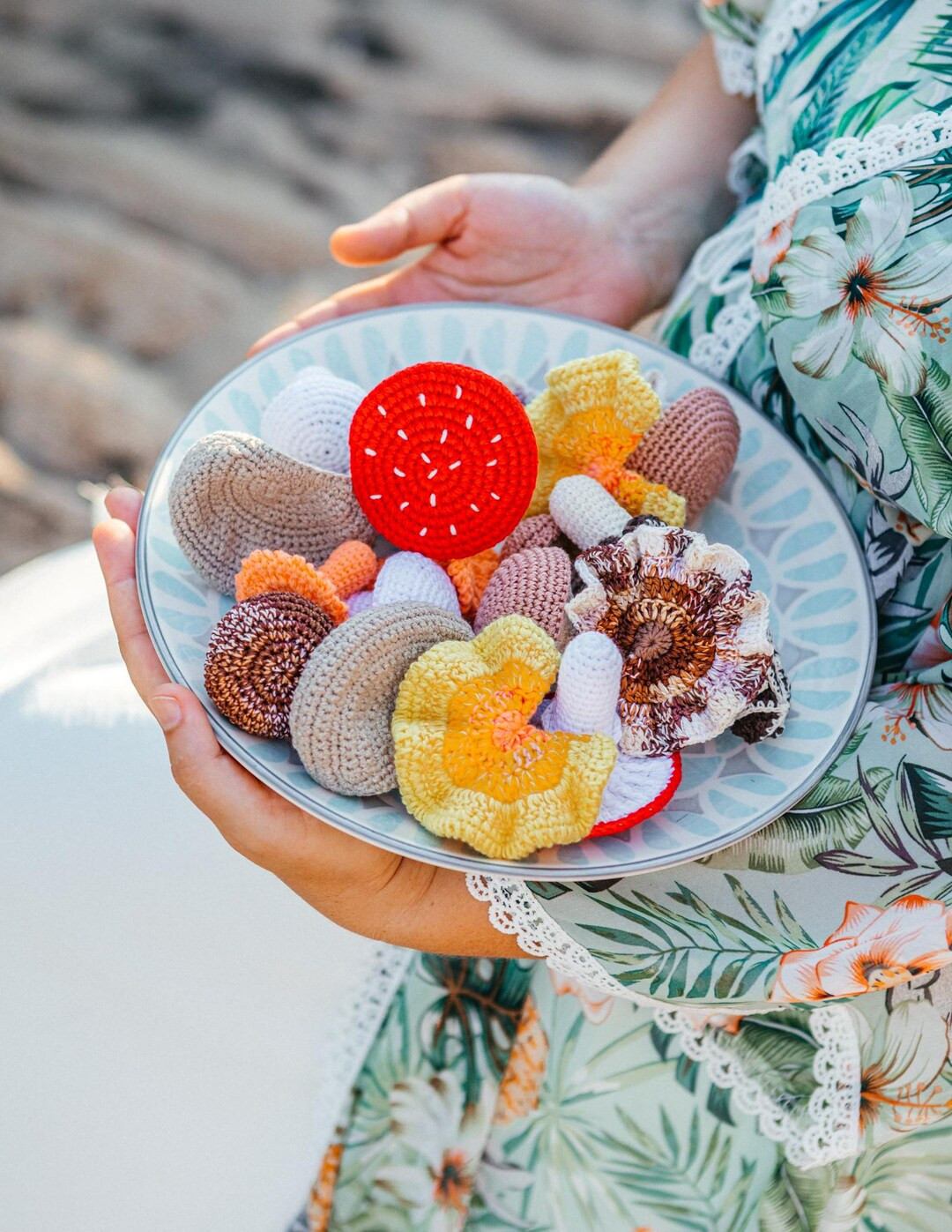 Crochet Set Mushrooms (10pcs). Stuffed Fungi. Natural Materials. Cotton Yarn. Wool or Cotton Fill... | Etsy (US)