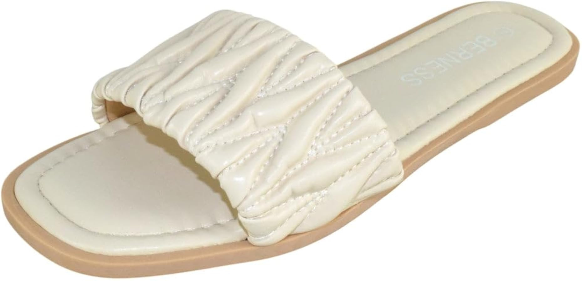 Berness Women\u2019s Slide Sandals \u2013 Quilted Padded Strap Flat Sandals, Comfortable Slip-On ... | Amazon (US)