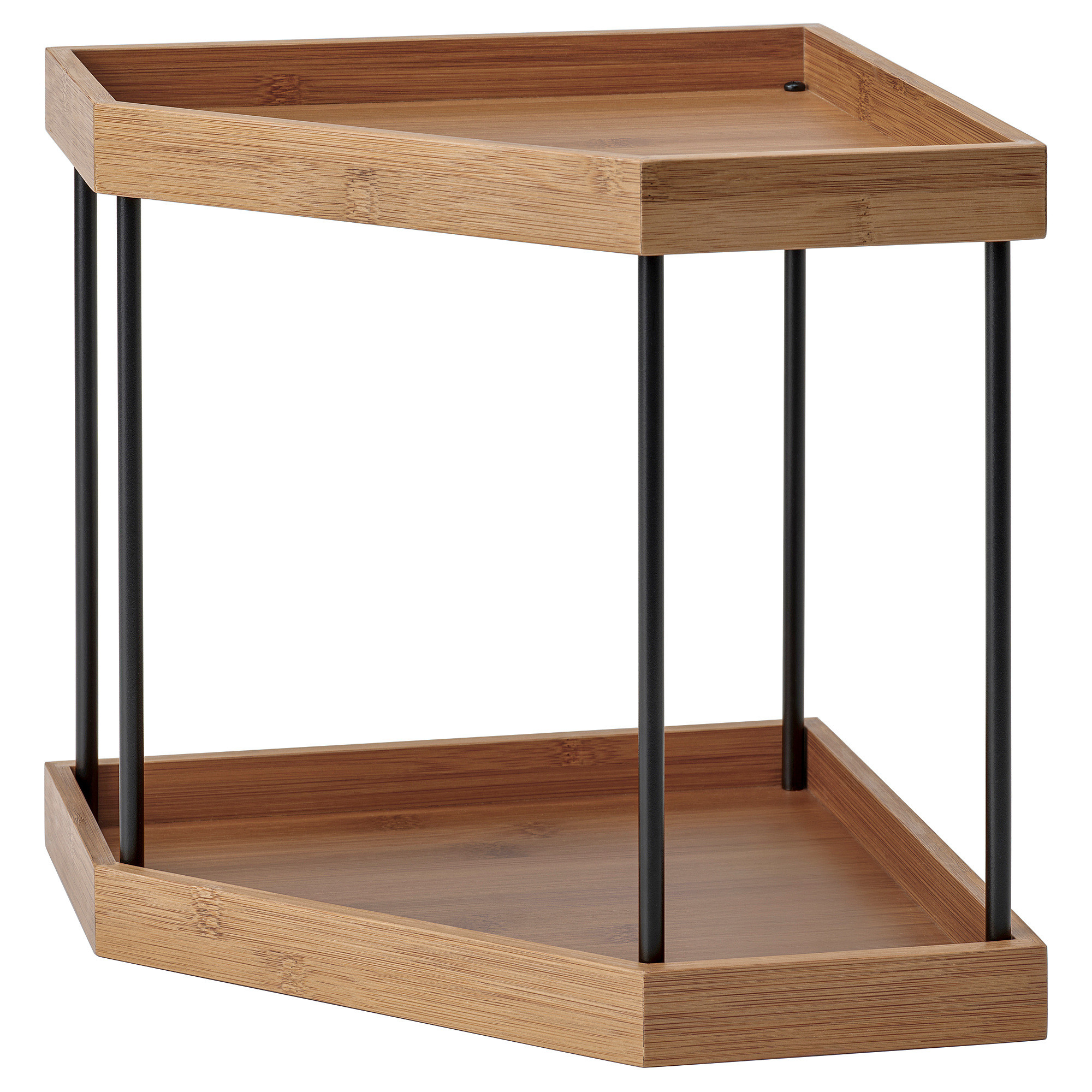 NÅLBLECKA Corner shelf, metal/bamboo for kitchen countertop | IKEA US