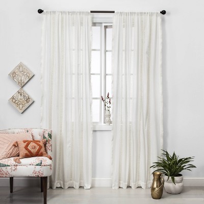 Lace Trim Light Filtering Curtain Panel - Opalhouse™ | Target