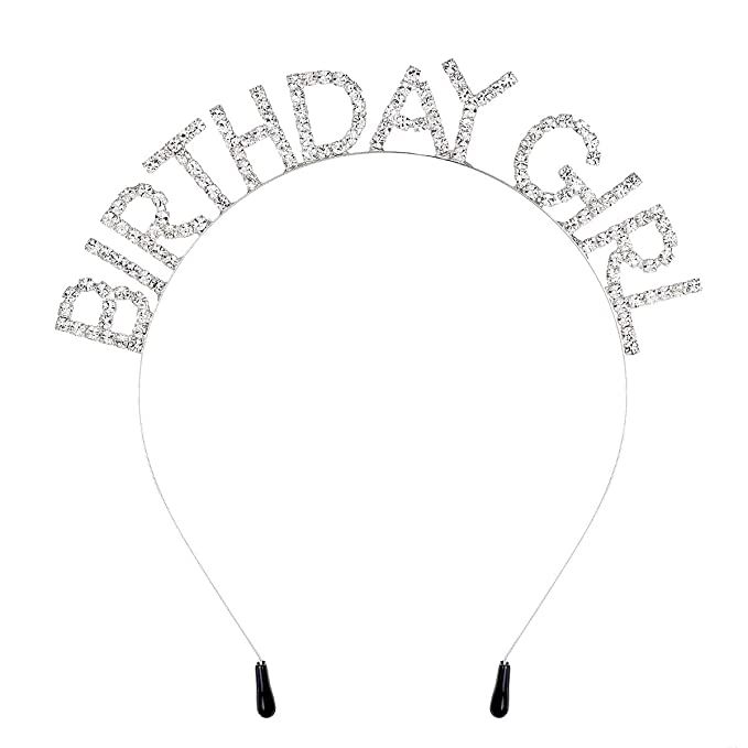 DcZeRong Girls Birthday Headbands Rhinestone Crystal Diamond Princess Birthday Hair Band Hair Hoo... | Amazon (US)