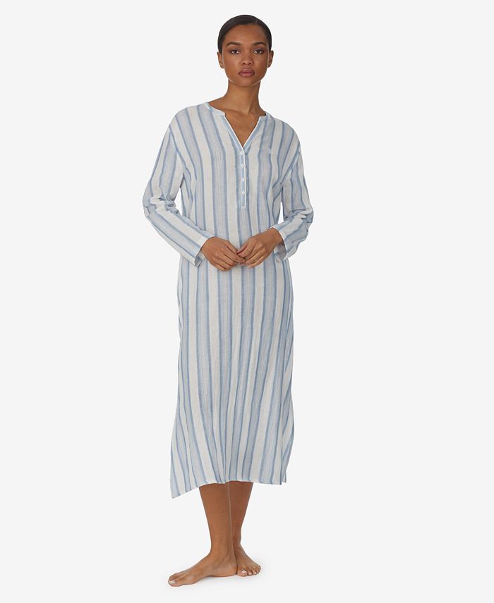 Lauren Ralph Lauren Women's Knit Long Sleeve Henley Caftan & Reviews - All Pajamas, Robes & Loung... | Macys (US)